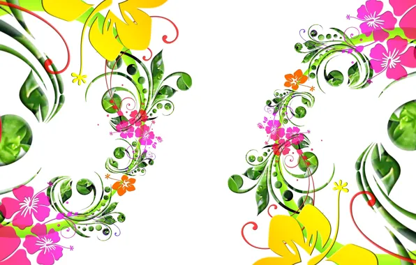 Flowers, pattern, the volume, symmetry