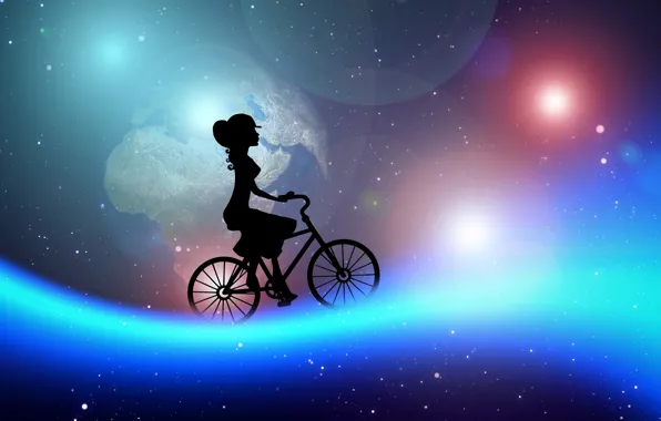 Picture girl, bike, dreams