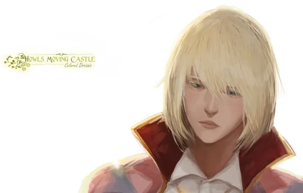 Face, white background, guy, bangs, Howl's Moving Castle, Howl, Howl's Moving Castle, Howl no Ugoku …