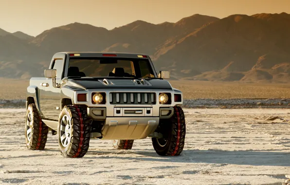 Concept, The sky, Mountains, Snow, Hammer, Jeep, Hummer, 2004