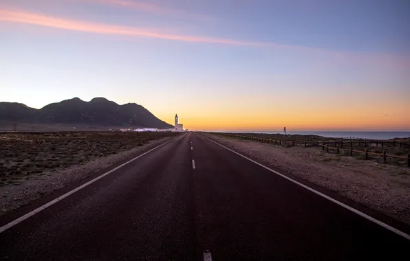 Picture road, the sky, shore