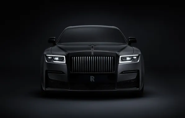 Picture power, V12, luxury, dark background, Rolls-Royce Ghost, 2021, Black Badge Ghost