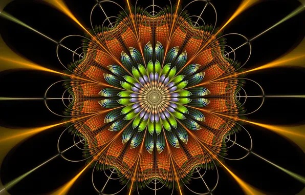 Flower, background, pattern, fractal