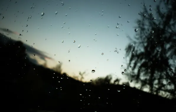 Picture the sky, drops, sunset, rain