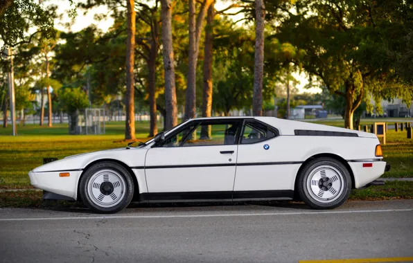 White, BMW, in profile, BMW M1, E26, M1