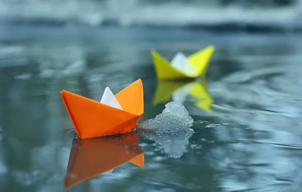Water, paper, boats