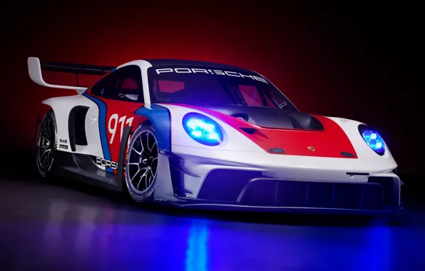 Picture 911, Porsche, headlights, Porsche 911 GT3 R racing