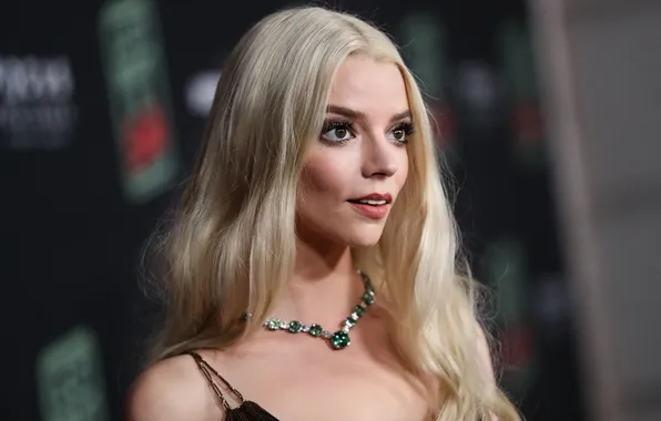 Picture look, makeup, actress, blonde, photoshoot, Anya Taylor-Joy, Anya Taylor-Joy, decoration on the neck