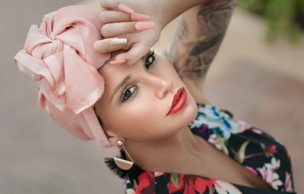 Look, girl, face, style, background, lipstick