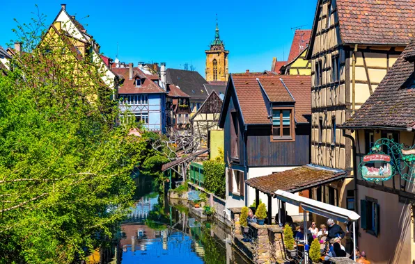 Picture France, building, France, water channel, Colmar, Colmar