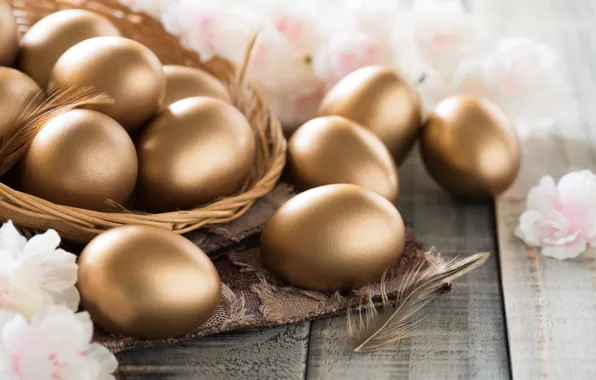 Flowers, holiday, eggs, Easter