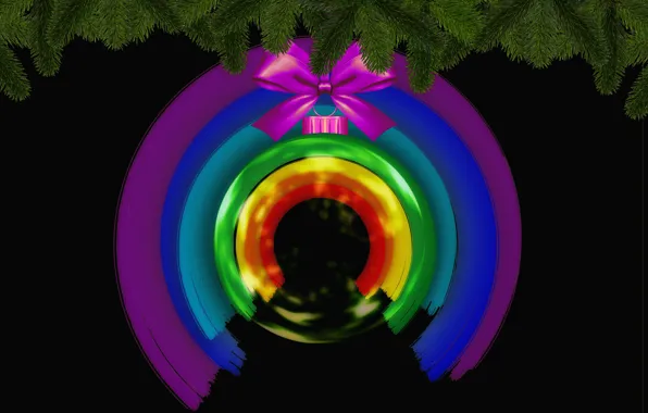 Christmas, rainbow, Christmas ornament