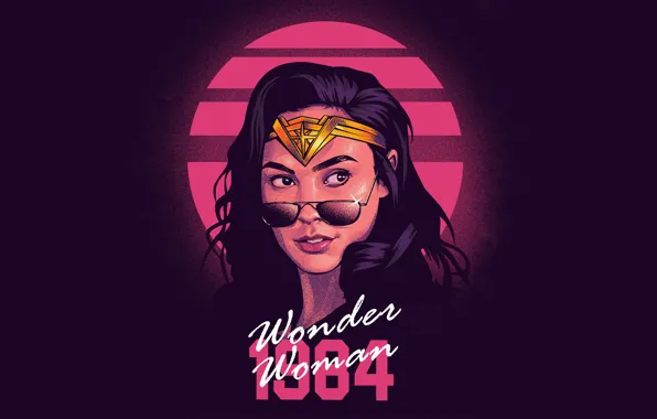 Girl, background, the film, portrait, art, glasses, Wonder Woman, comic