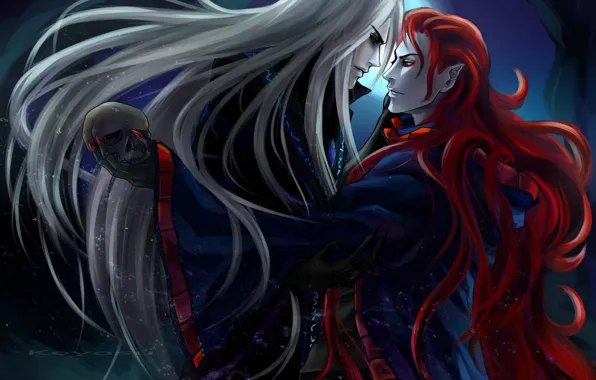 Fantasy, anime, art, guys, the conversation