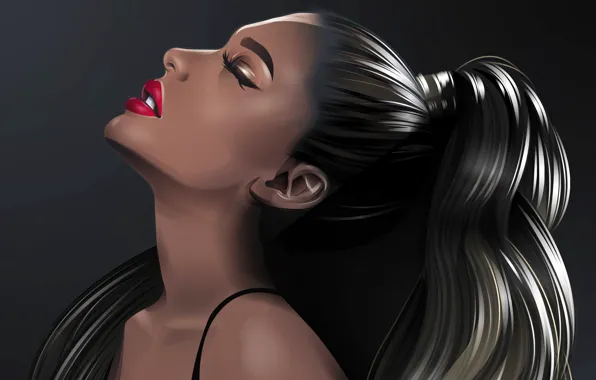 Picture girl, makeup, lips, Ariana Grande