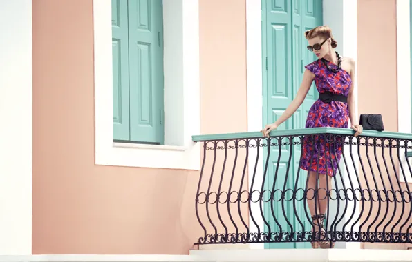 Girl, dress, glasses