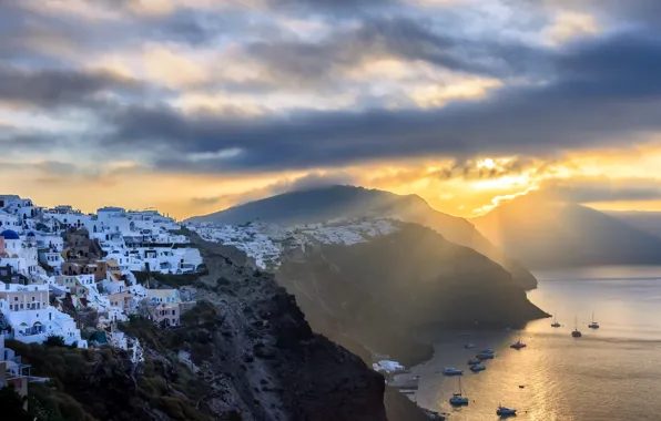 Sunrise, Santorini, Greece, Cyclades