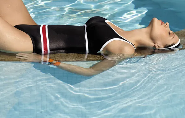 Swimsuit, water, girl, hair, lies, girl, sexy, swimsuit