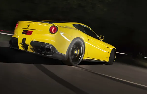 Picture Ferrari, yellow, back, f12, berlinetta, novitec rosso