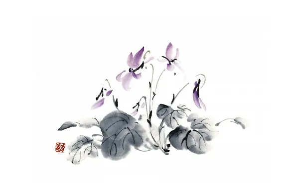 Picture Figure, watercolor, violet