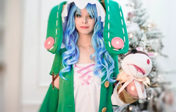 Kawaii, christmas, game, woman, anime, cosplay, christmas tree, bishojo