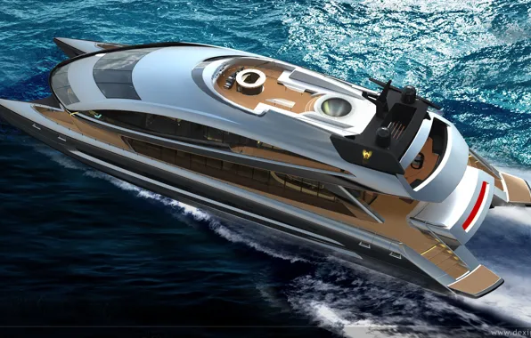 Sea, yacht, catamaran, motor