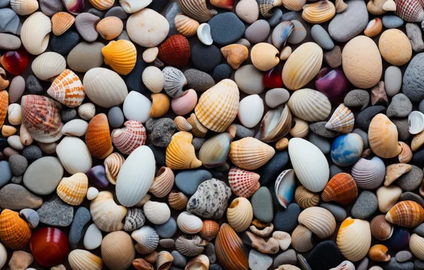 Shore, shell, shell, starfish, seashells, seashell, AI art, neural network