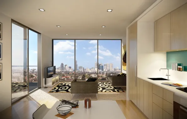 Design, the city, style, room, interior, living space