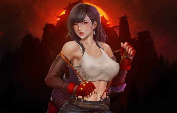 Girl, Girl, Final Fantasy, Art, Tifa, Sexy, Style, Character