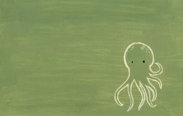 Green, figure, octopus