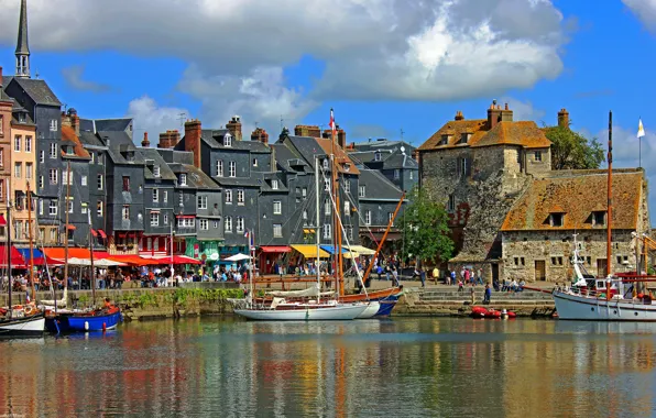 France, harbour, Honfleur, Port of Honfleur, Norman town