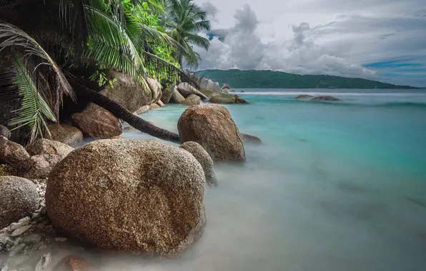 BEACH, STONES, SEA, TROPICS