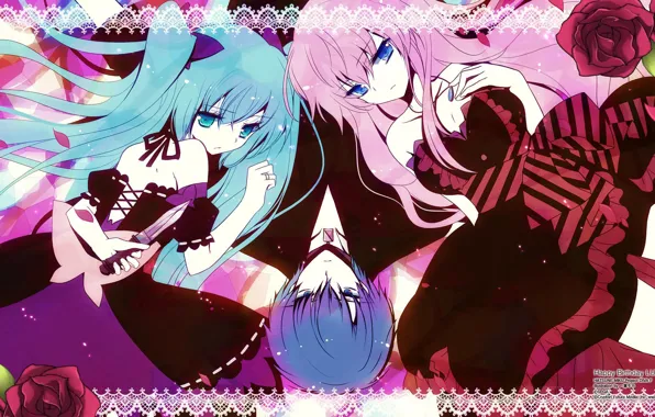 Girls, guy, Vocaloid, Vocaloid, Kaito