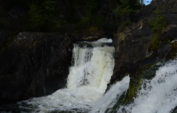 Picture waterfall, Karelia, Kivach