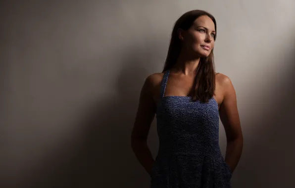 Picture girl, face, background, hair, dress