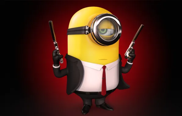 Weapons, background, minimalism, Hitman, Minion, Silver baller, Minion, silverballer