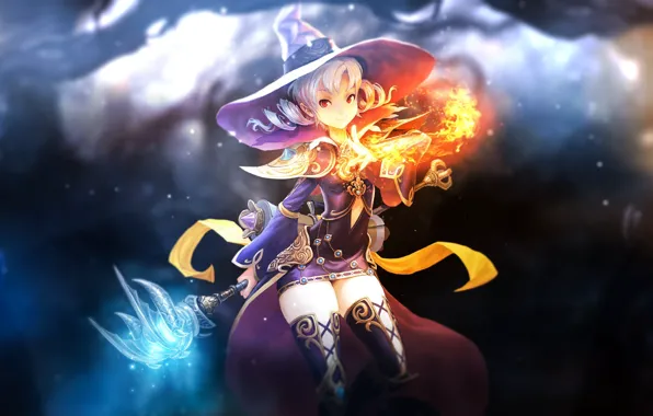 Girl, background, fire, flame, Game, dress