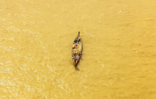 River, boat, fisherman