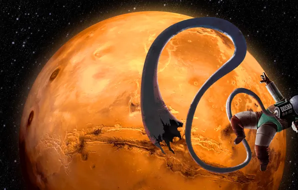 Music, Stars, Planet, Space, Tube, Astronaut, Astronaut, Mars