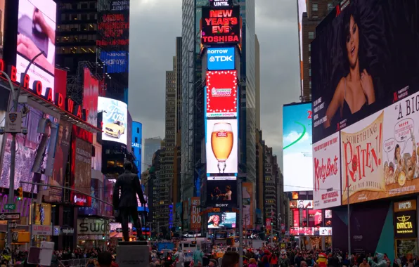 Picture the city, movement, people, building, advertising, New York