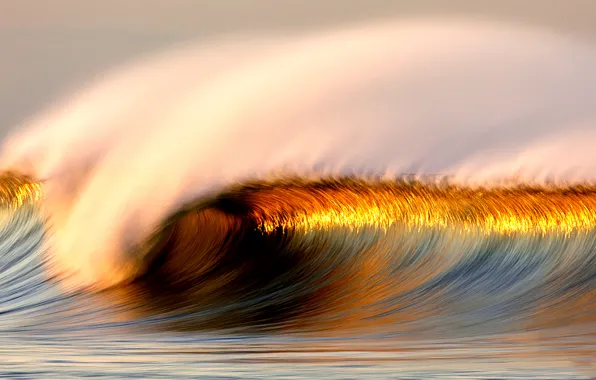Sunset, Water, The ocean, Reflection, The evening, Surf, Wave