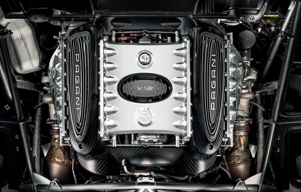 Picture Pagani, V12, To huayr, engine, Pagani Huayra BC Roadster