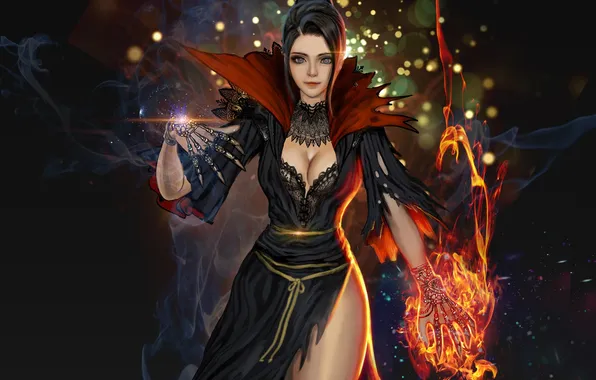 Erotic, look, girl, magic, dress, art, claws, Youngmin suh
