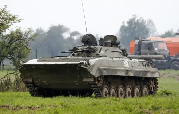 Picture field, machine, combat, The BMP-3, infantry