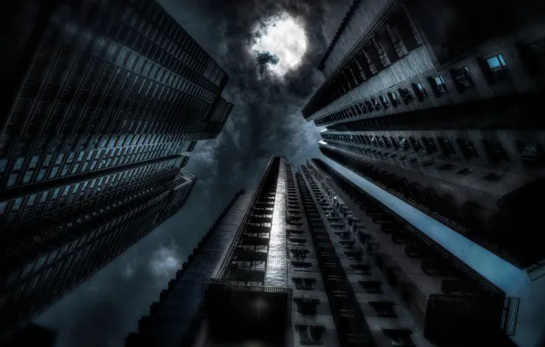 Night, art, Gotham, dark city