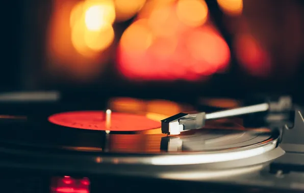 Macro, retro, the evening, player, vinyl, record, nostalgia, mood