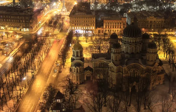Night, Riga, Latvia