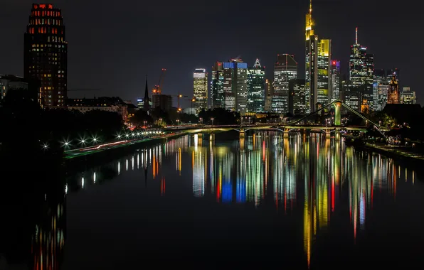 The sky, night, lights, home, Germany, Frankfurt am main