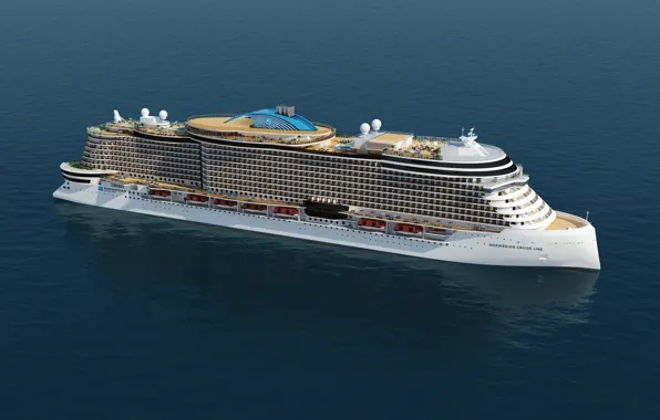 The ocean, Sea, The ship, Rendering, Norwegian, Passenger ship, Passenger liner, Vessel