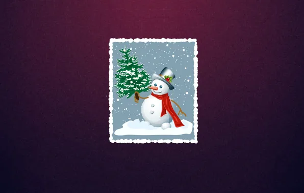 Winter, Minimalism, Background, New year, Tree, Holiday, Postcard, Mood